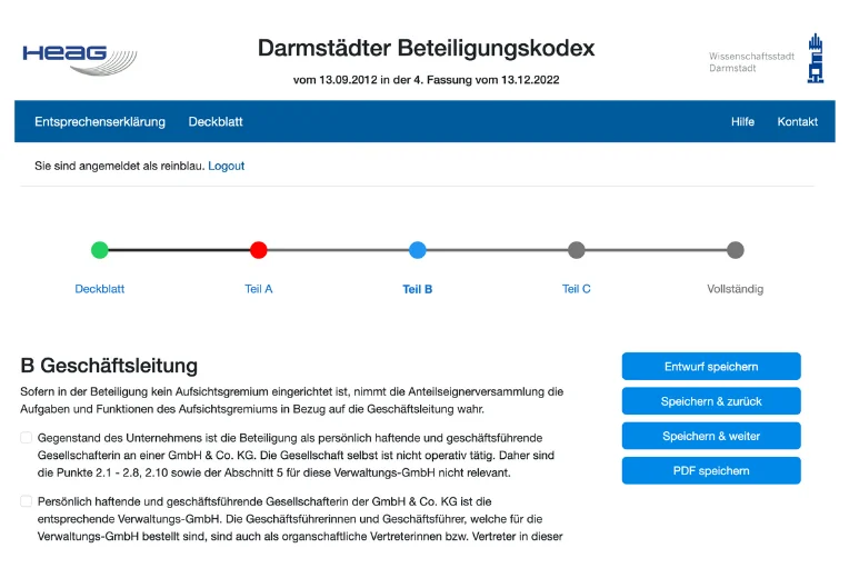 Der digitale Prozess als Webformular aus Sicht der Unternehmen