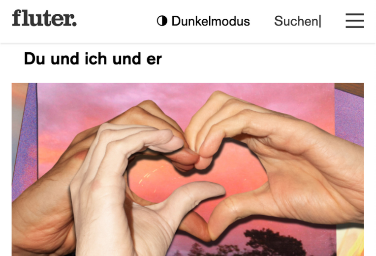 Screenshot Website Update Online-Magazin fluter mit Menü und Hauptbild